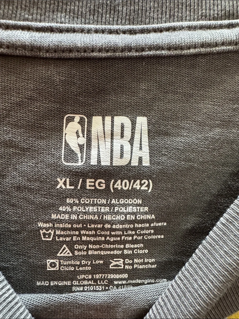 NBA Boston Celtics Vintage Graphic Tee in Charcoal Gray with Green and Gold